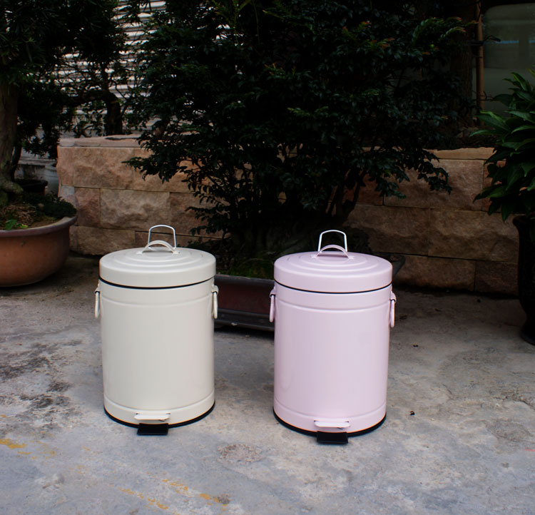 糖果色不锈钢垃圾桶 欧式时尚家用厨房卫生间垃圾筒 脚踏式垃圾桶