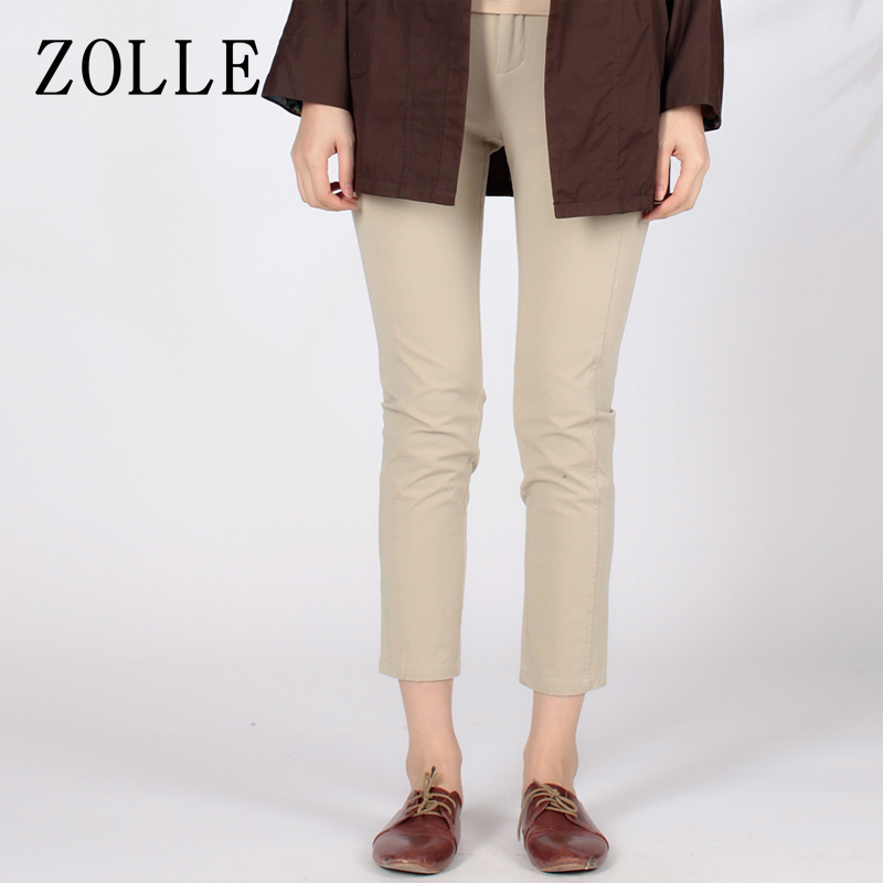 【清仓】ZOLLE因为正品  夏装新品纯修身中腰长裤铅笔裤15SA0801