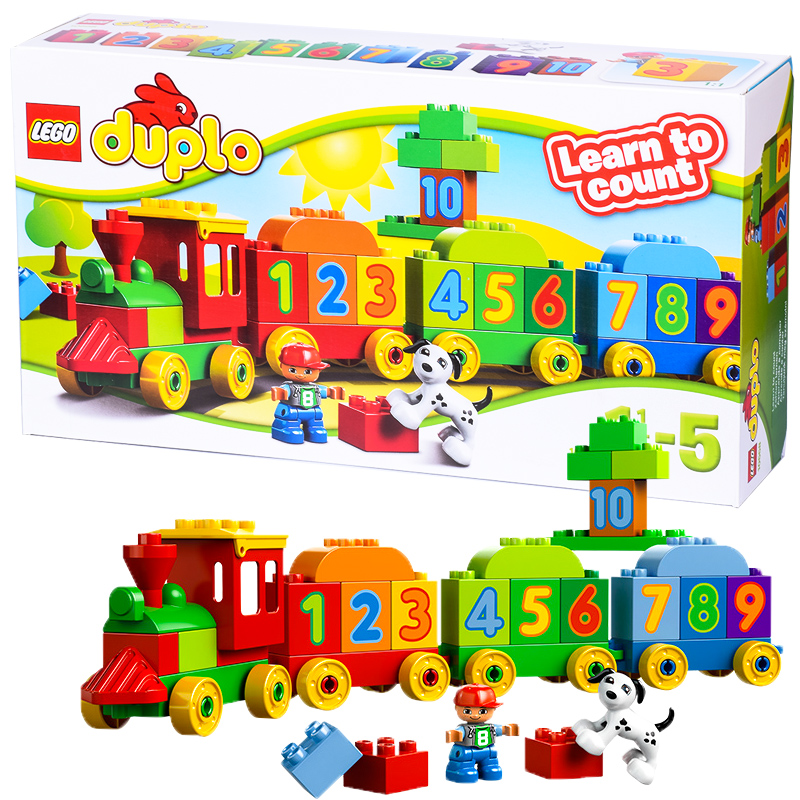 正品乐高LEGO创意积木拼装玩具得宝Duplo益智大颗粒数字火车10558