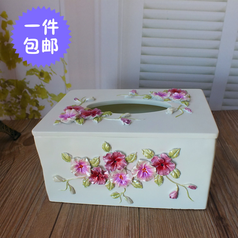 欧式高档树脂纸巾盒 面巾盒创意个性抽纸盒时尚纸抽盒包邮纸巾盒