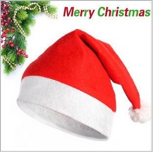 圣诞老人帽子 圣诞帽 圣诞装扮 无纺布红帽子圣诞装饰装扮