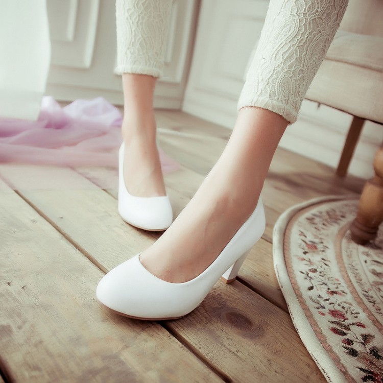 粉色蓝色白色伴娘鞋新娘鞋高跟单鞋萱 大码鞋 40-43 小码鞋 32 33