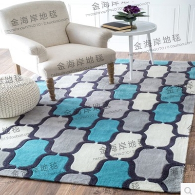 时尚欧式宜家地毯茶几客厅沙发地毯卧室床边手工腈纶地毯满铺定制