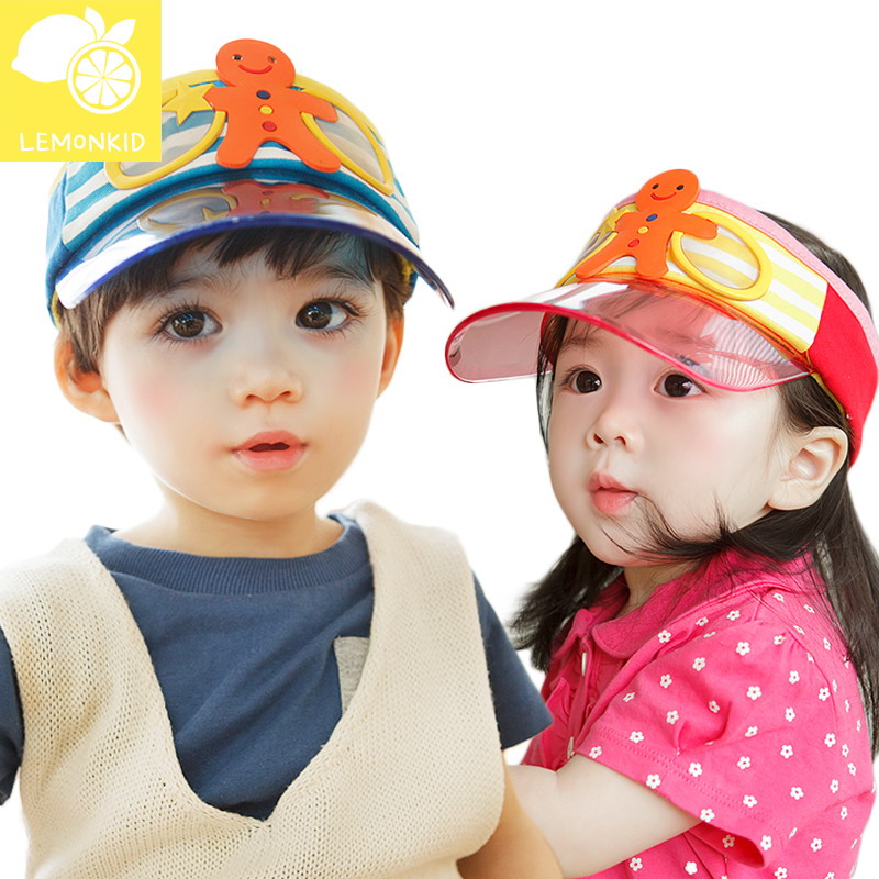 韩国儿童遮阳帽 男童太阳帽  女童夏天帽子宝宝2-4-8岁 透明饼干