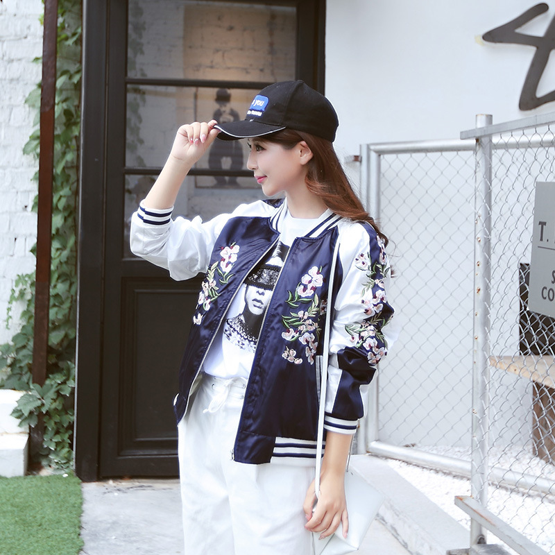 2016春秋韩版刺绣棒球服学生飞行员夹克百搭长袖短款外套女