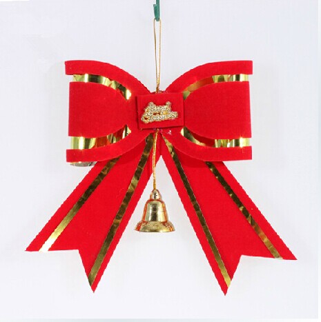 厂家直销 圣诞节挂件蝴蝶结圣诞树装饰品圣诞树红色圣诞装饰品