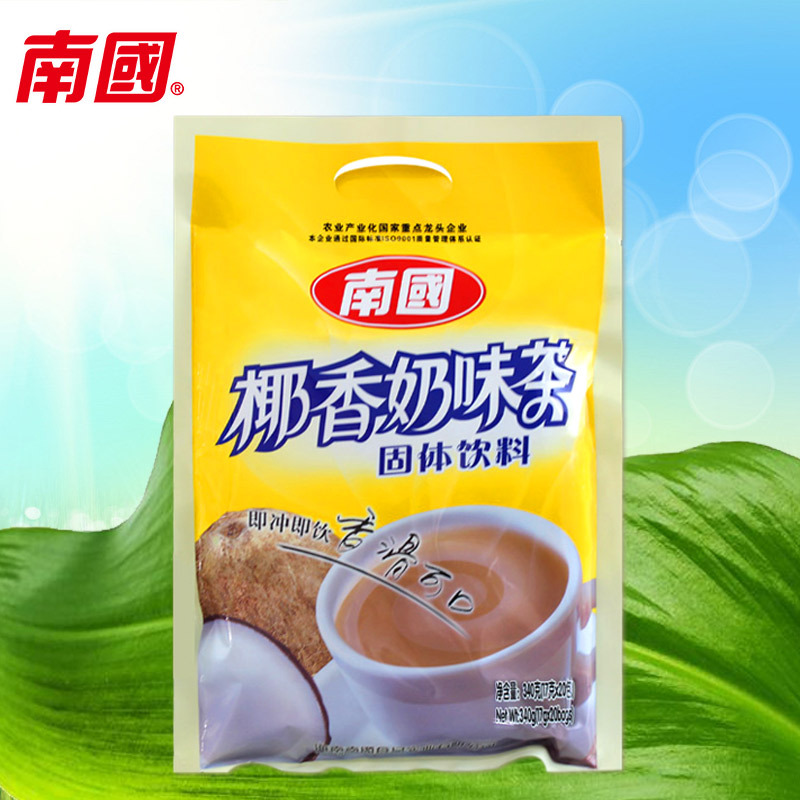 海南特产休闲饮品南国340g椰香奶茶(袋)即冲即饮香滑可口包邮