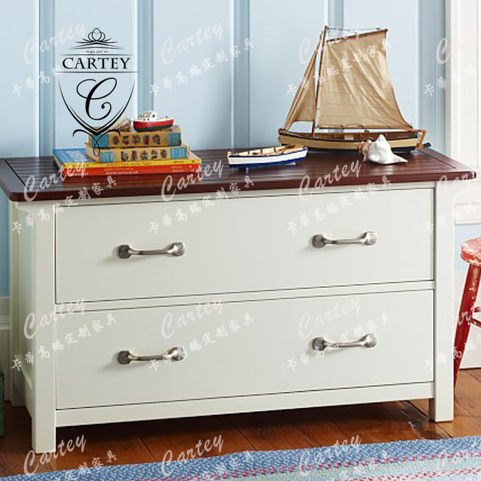 卡蒂高端家具欧式美式创意定制实木 儿童斗柜 现代简约边柜 地柜
