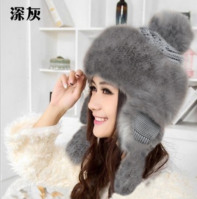 15冬季帽子女韩版时尚护耳雷锋帽仿兔毛加厚加绒公主帽女士帽子