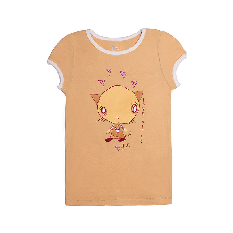 Angela&Lucas品牌童装 2016夏季新款创意图案女童T恤 纯棉短袖