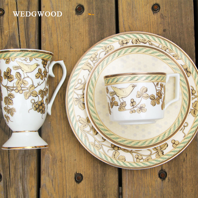西式骨瓷西餐具套装牛排盘沙拉盘咖啡杯碟英式马克杯8寸糕点平盘