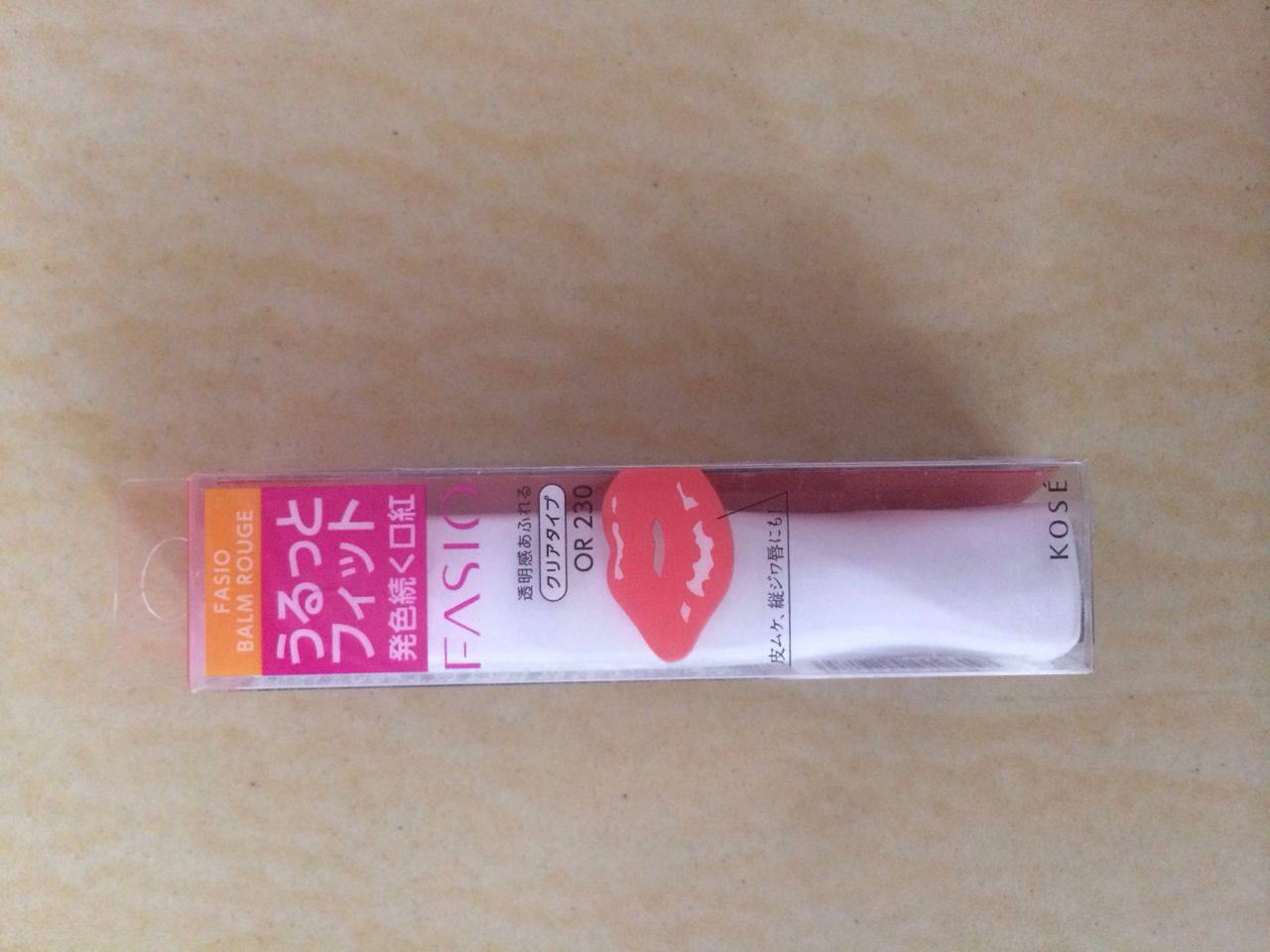 日本代购 KOSE FASIO 唇膏口红 OR 230加州蜜橙 滋润显色遮盖唇纹
