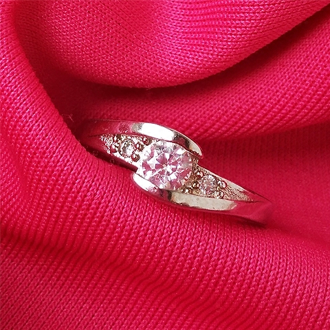 925纯银戒指女开口仿真钻石情侣结婚对戒子一对活口铂金尾戒礼物