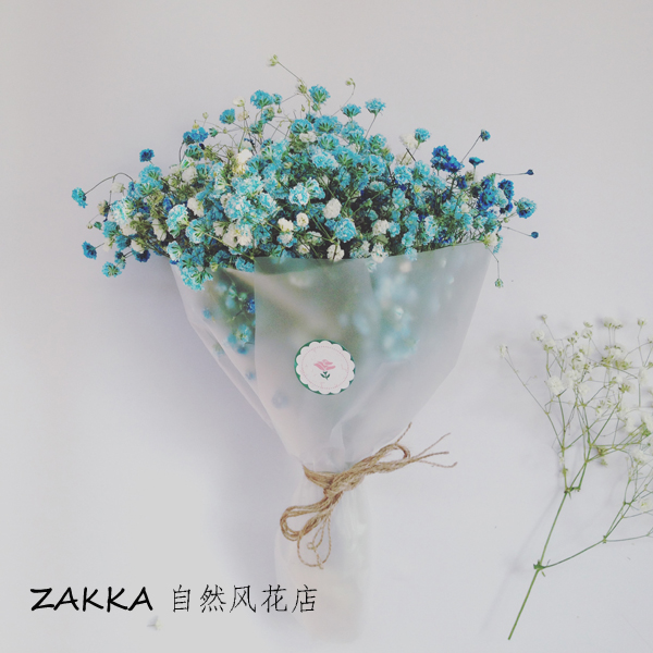 ZAKKA自然风花盒花束南京鲜花速递节日生日花束双色蓝色满天星