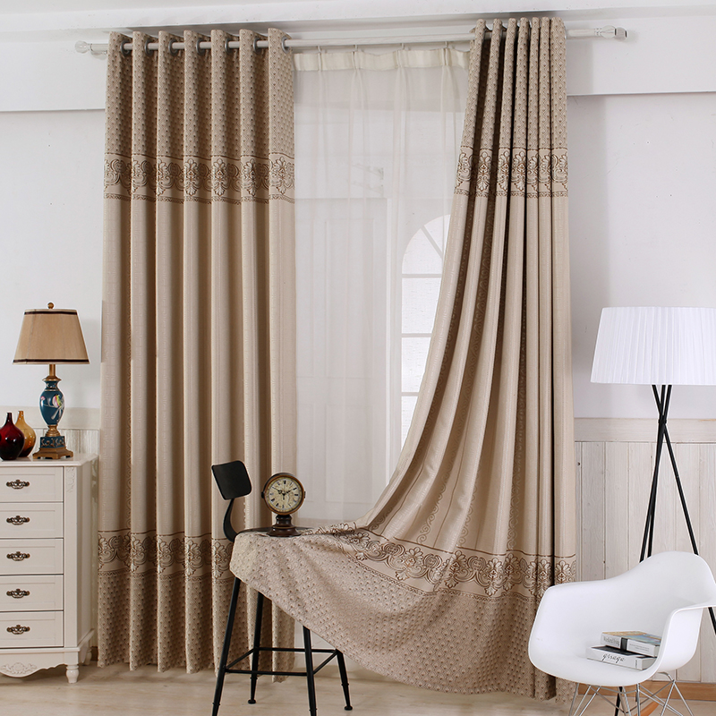 高档定制飘窗帘布料成品现代中式卧室客厅新品印花遮光窗帘布首发