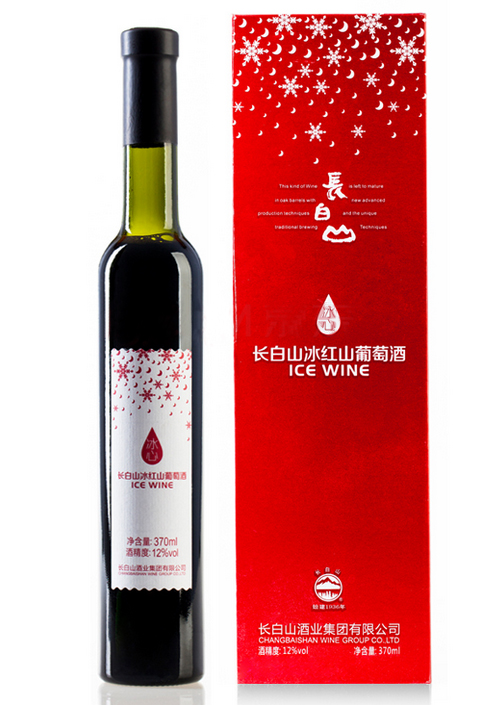 长白山冰红山葡萄酒·冰心 冰酒红酒东北特产（冰红)370ml*1瓶