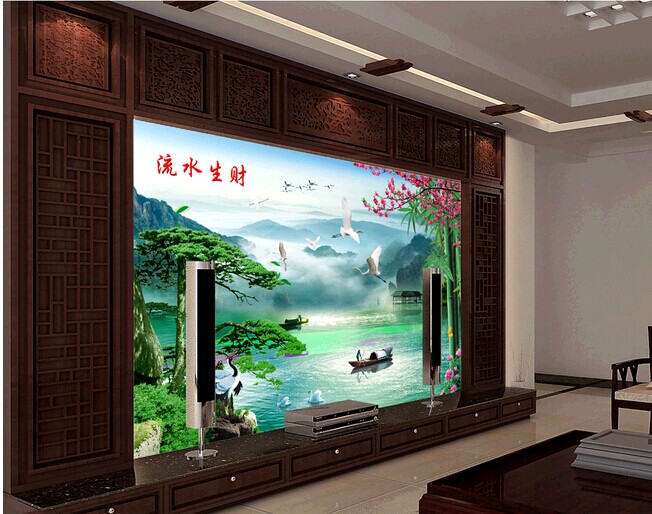 瓷砖背景墙 电视背景墙砖 客厅中式 艺术壁画影视陶瓷 风景如画