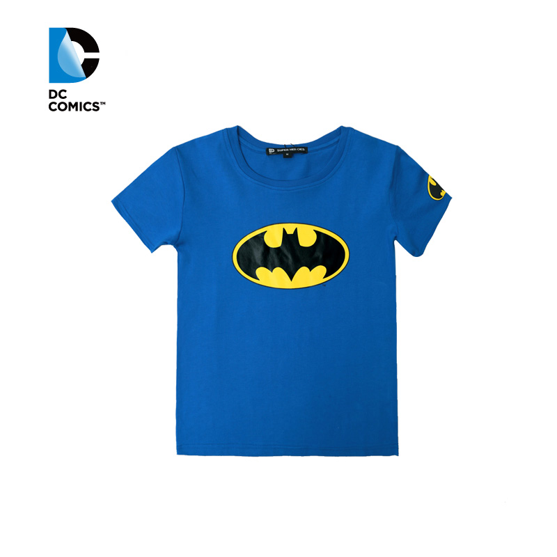 DC COMICS SUPERHEROES跑男款蝙蝠侠短袖T恤儿童男童女童夏季上衣