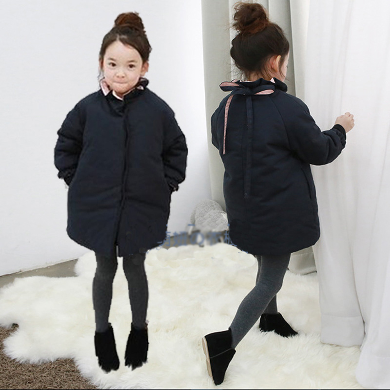 2015冬韩版童装女童加厚儿童棉衣中大童棉服外套宝宝中长款棉袄潮