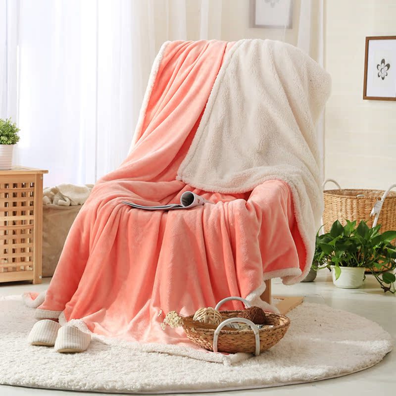 毛毯加厚双层冬季 办公室午睡单双人珊瑚绒毯子羊羔绒空调毯盖毯