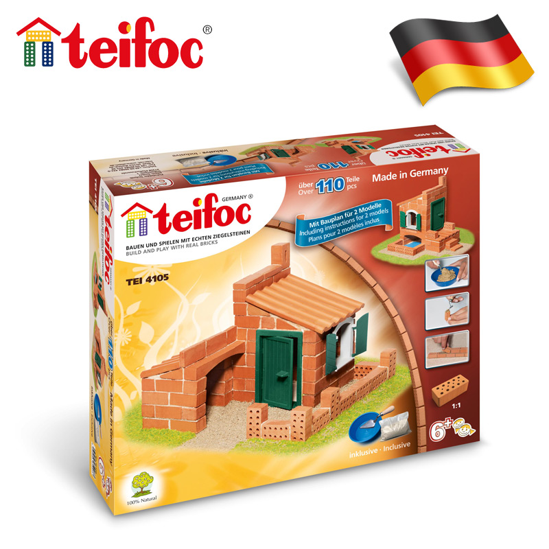 包邮德国原装进口teifoc房子diy手工小房屋建筑拼装模型玩具粘土