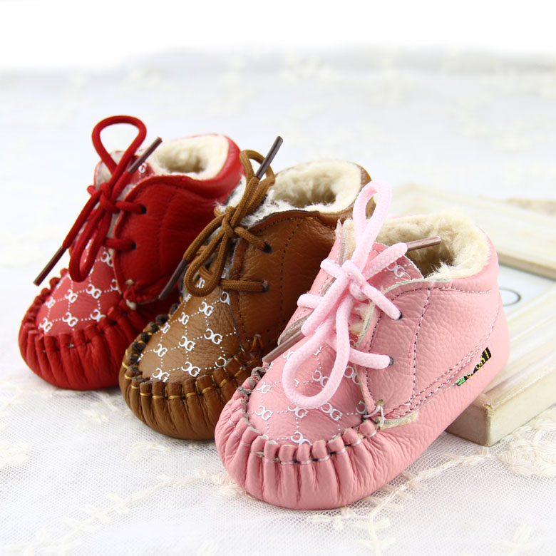2015冬婴儿棉鞋女宝宝真皮学步鞋室内保暖靴0-1岁男新生儿不掉鞋
