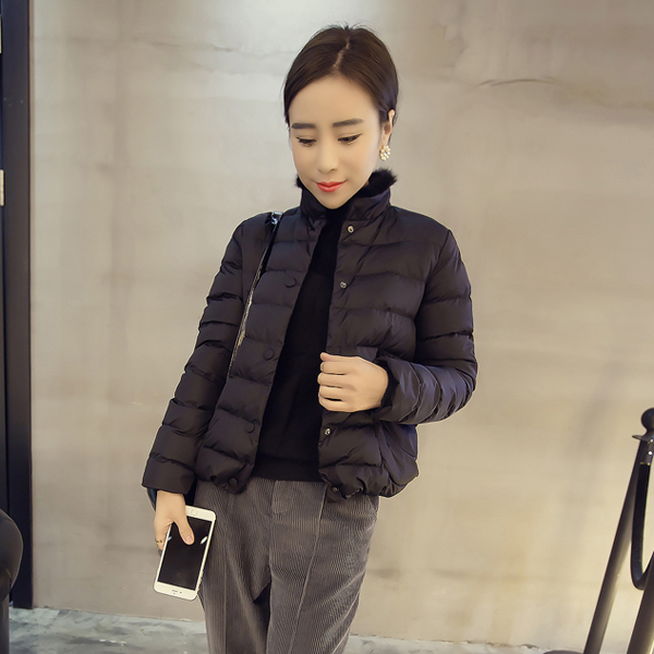 2015冬装新款韩版高领显瘦小棉衣短款鹿头短款棉外套棉衣女
