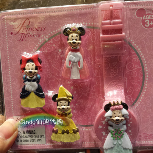 代购 香港迪士尼正品 米妮公主装扮 儿童卡通手表 电子表配表带
