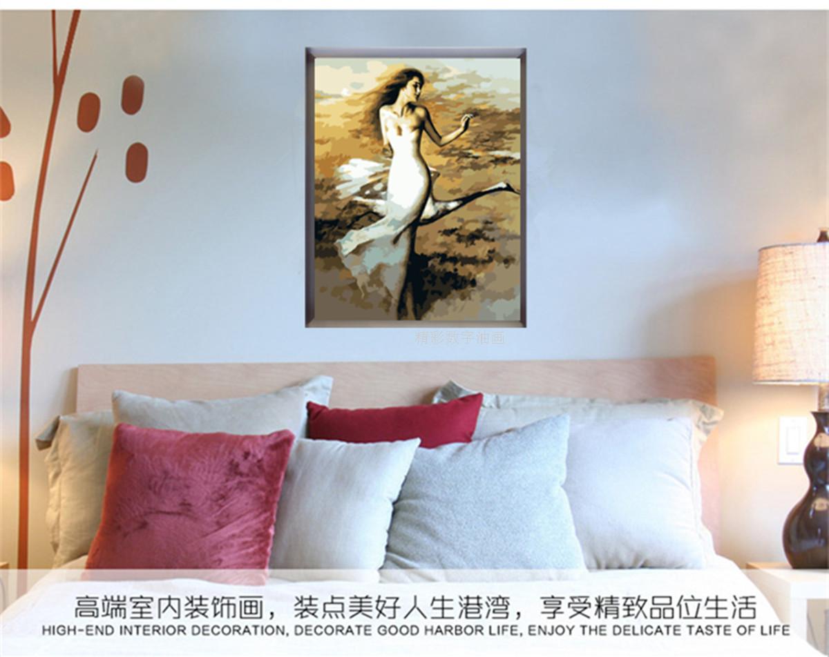 精彩数字油画 diy天鹅舞者 客厅卧室手绘 家居装饰画人物风景包邮