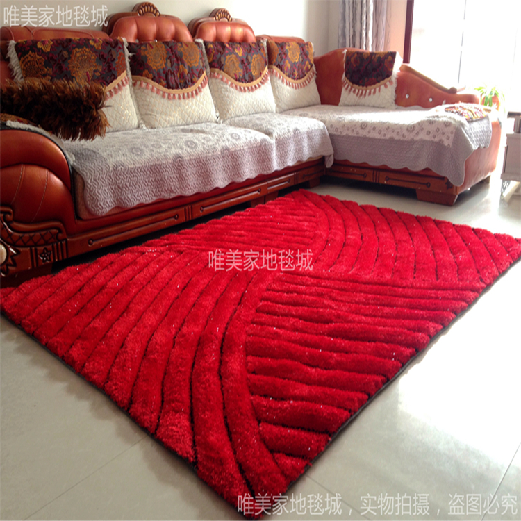 高档加厚特价欧式3D立体弹力丝地毯300D细丝客厅茶几卧室地毯
