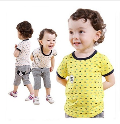 特价童装男童夏装儿童1-2-3-4岁宝宝纯棉短袖韩版夏季套装包邮