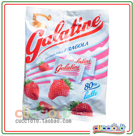 现货 意大利进口galatine佳乐定草莓奶片 奶糖 高钙乳糖115g