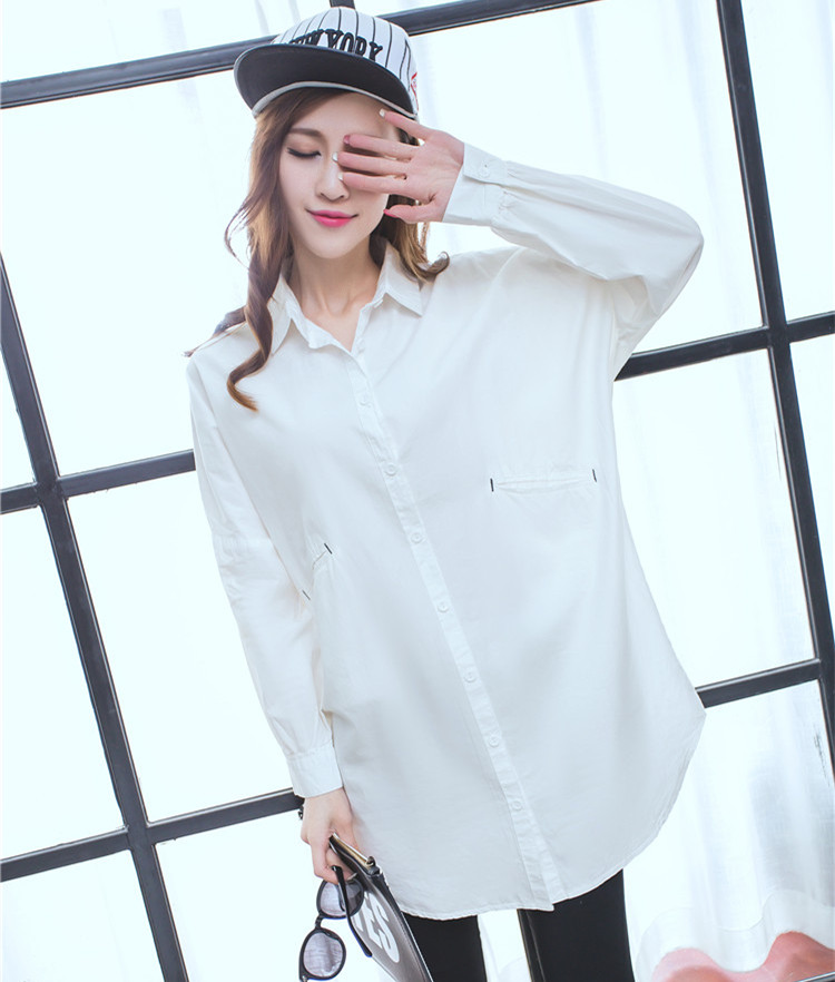 实拍2016春季新款  韩版宽松bf男友风白衬衫 全棉品质茨安娜