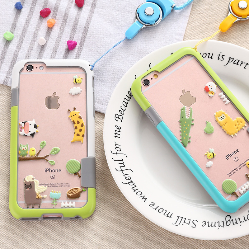 suixi 苹果iphone6s手机壳6splus边框软硅胶保护套挂绳男女情侣款