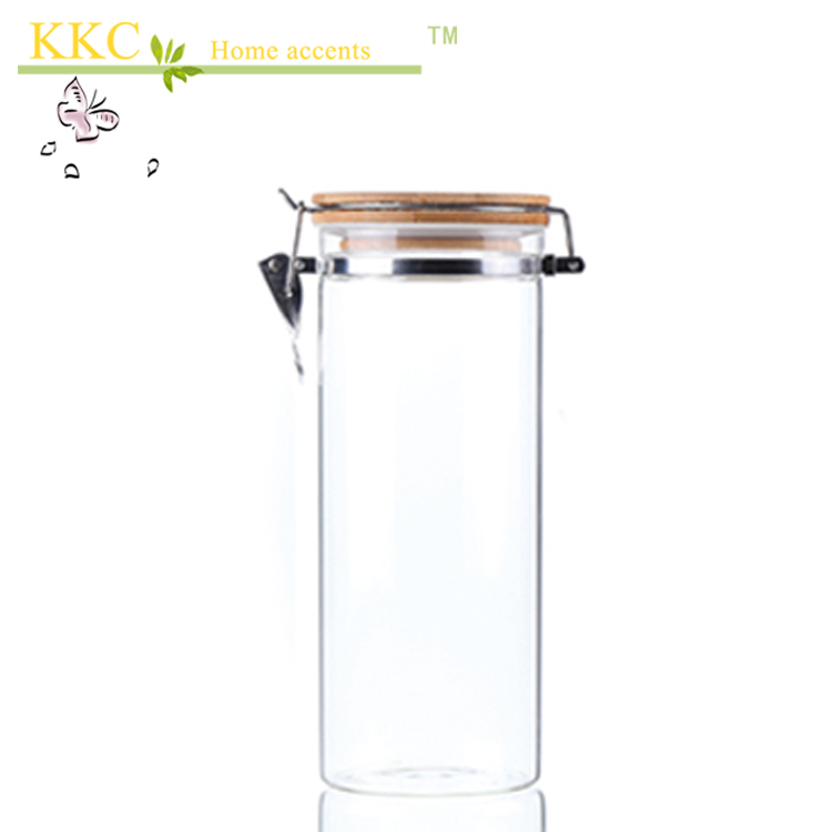 KKC品质为先 食品级高硼硅透明 储物罐玻璃 五谷杂粮收纳罐带扣盖
