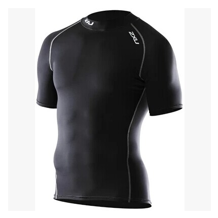 新款 澳洲大牌正品 2XU 男士运动跑步紧身衣健身圆领短袖T恤 X