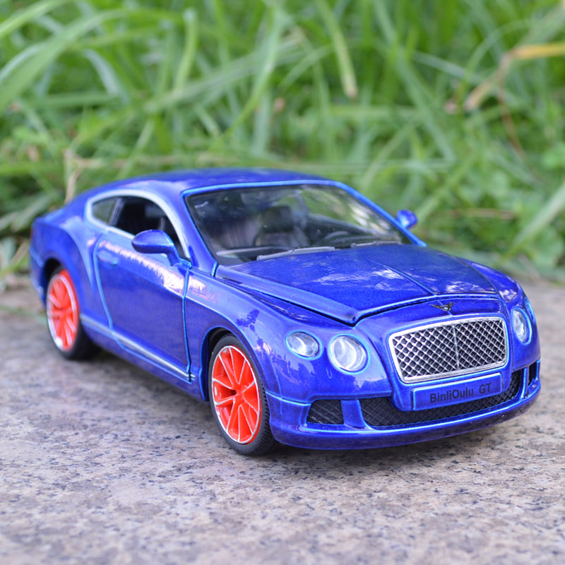 彩珀1:32宾利欧陆GT合金汽车模型 儿童回力汽车玩具 声光 三开门