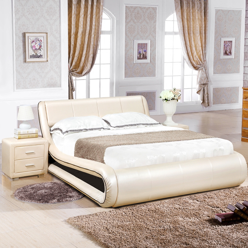 皮床真皮床皮艺床现代简约双人床小户型1.8米气动储物婚床软体床