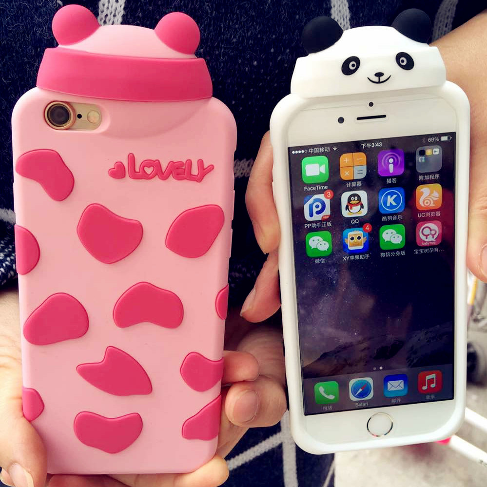 韩国新款奶牛 苹果iphone6、6Plus、5S手机壳 可爱动物硅胶套 潮