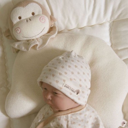 韩国代购JOHN N TREE有机棉婴儿定型枕纯棉枕头30*27cm现货包邮