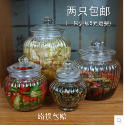 特价高白玻璃坛子密封罐储物罐腌菜缸泡菜坛子厨房收纳瓶罐子容器
