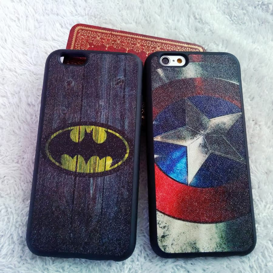 潮牌个性蝙蝠侠iPhone6手机壳6S苹果保护套5s美国队长硅胶套包邮