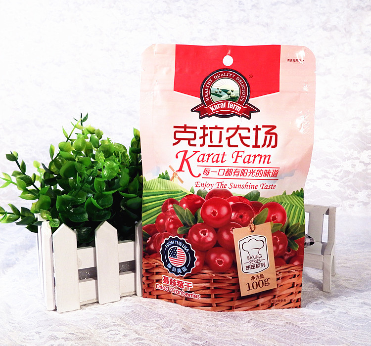 美国进口克拉农场蔓越莓干 纯天然无添加剂无色素 新包装原装100g