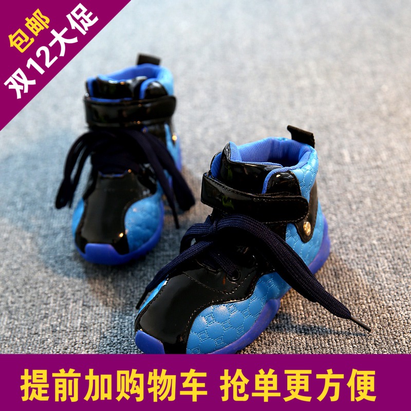 2015秋季新款儿童男童女童鞋韩版运动时尚潮板鞋中大童高帮学生鞋