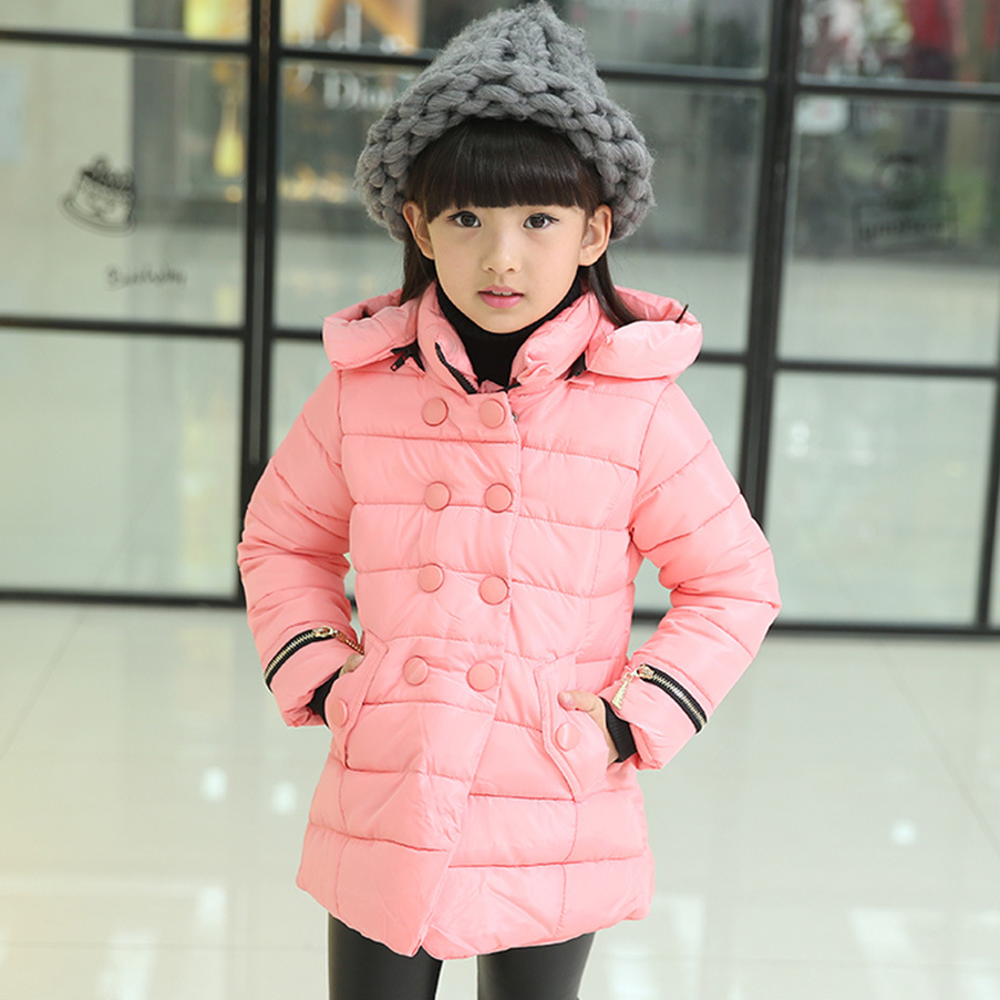 韩版女童时尚简约棉衣外套6-7-8-9岁儿童宝宝棉袄