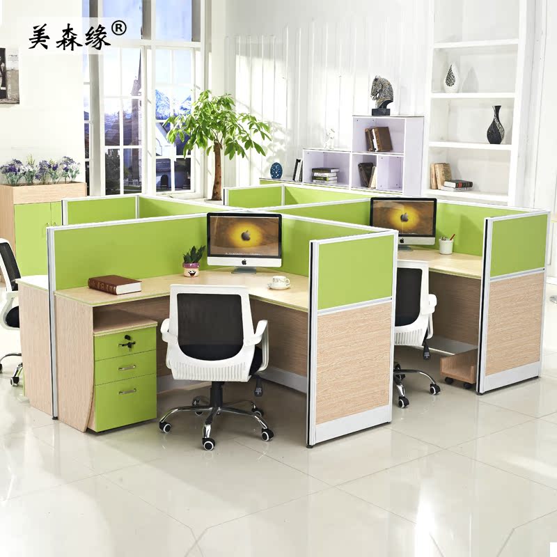广州简约现代办公家具时尚板式职员办公桌屏风位办公桌可定制