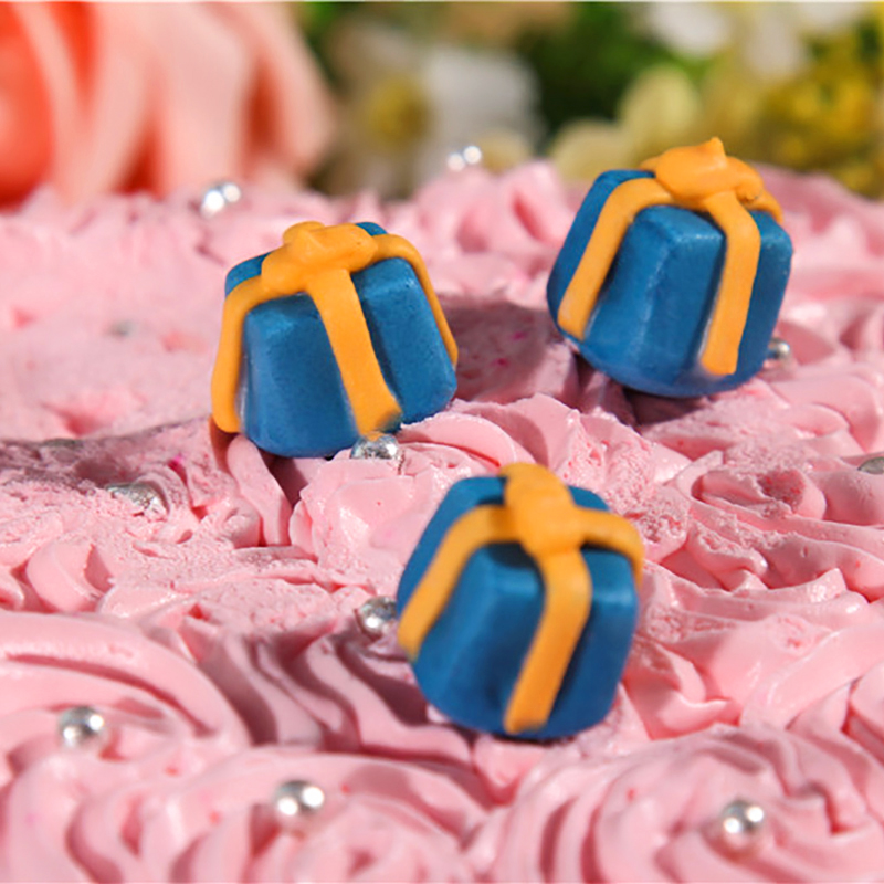 小礼品 可爱蛋糕装饰糖人 西点装饰品 深蓝色小礼品 8个 现货中