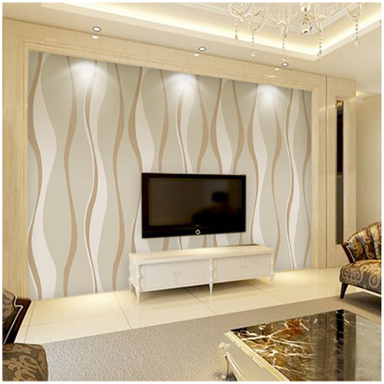 3D墙纸电视背景墙壁纸壁画客厅卧室温馨简约条纹大型壁画无缝墙布