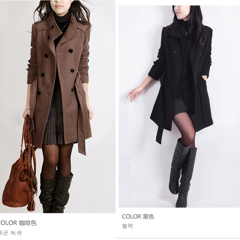 2015韩版修身高端冬季毛呢外套女子中长款气质女式妮子大衣外套潮