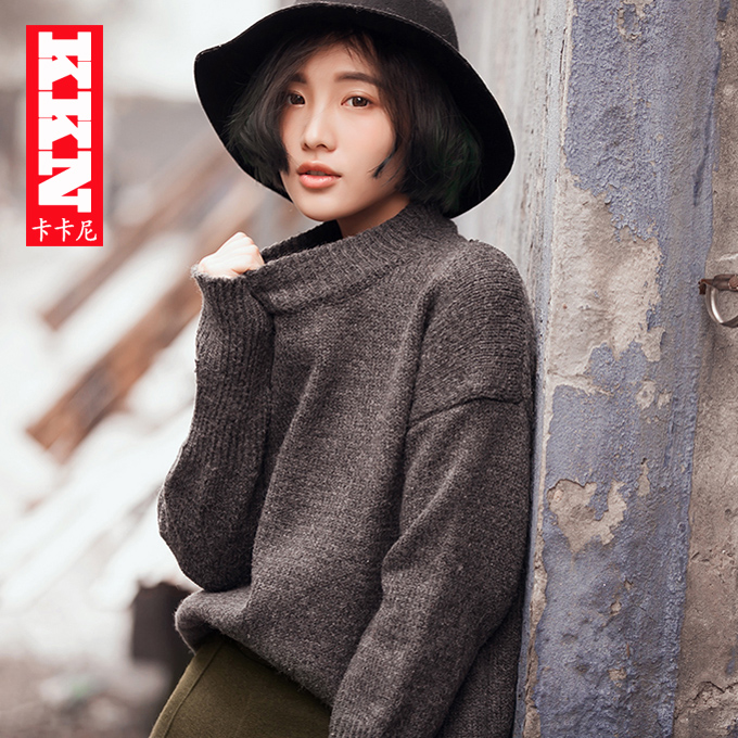 秋冬新款毛衣女套头韩版学生长袖打底毛衣蝙蝠衫加厚针织羊毛衫潮